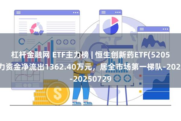 杠杆金融网 ETF主力榜 | 恒生创新药ETF(520500)主力资金净流出1362.40万元，居全市场第一梯队-20250729